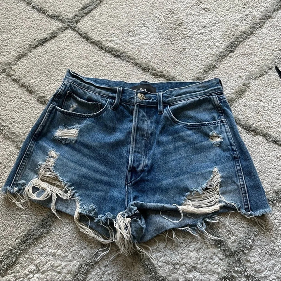 3X1 denim shorts high rise button fly distressed cut offs 28 - Picture 1 of 10